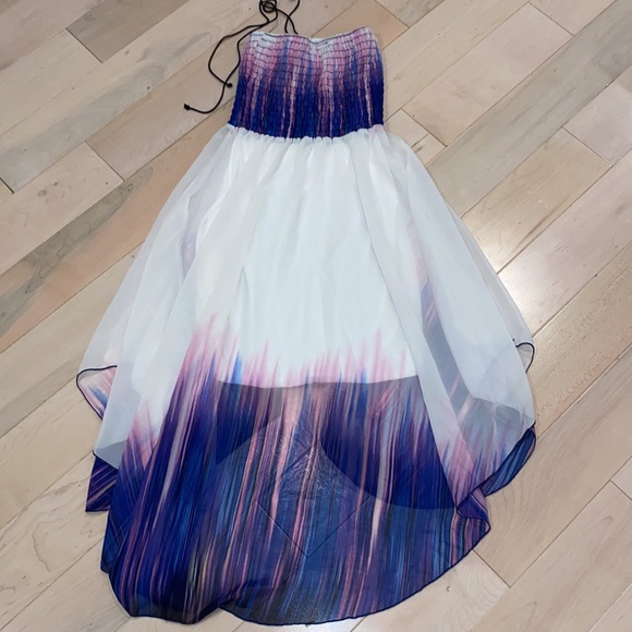 Les Tout Petits girls high low sleeveless smocked top long maxi dress - Picture 9 of 11